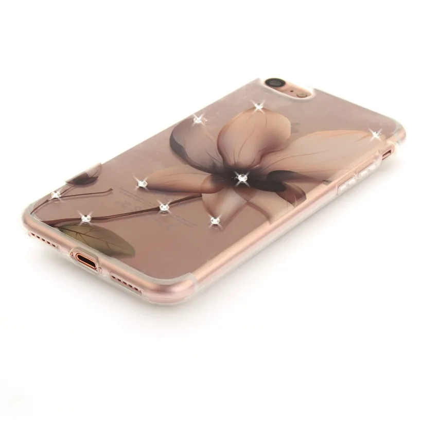 Чехол HEMASOLY для iPhone X прозрачный чехол iphone 6 6S 7 8 Plus 5S SE силиконовый со стразами и