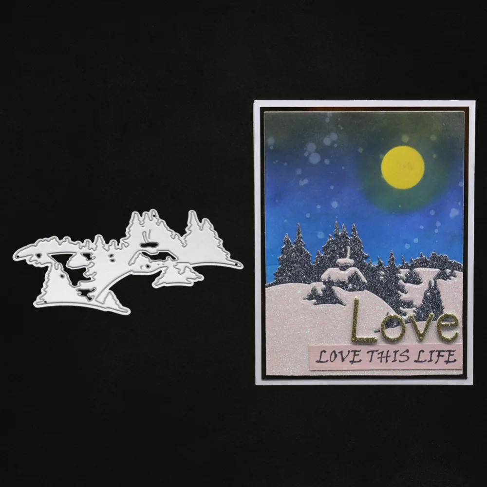 Белый Снежный лес металлические штампы трафареты для сделай сам Скрапбукинг