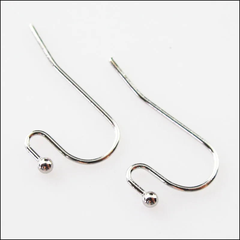 Ear Wire Hook 70 шт медный ушной провод крюк с торцевой шариковой пробкой 22 мм золото серебро бронза черный покрытием - Цвет: Ear Wire Hook