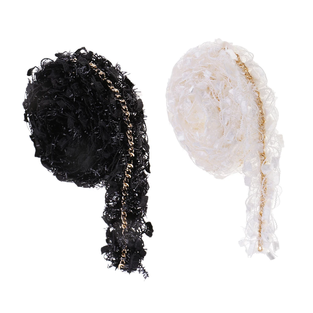 Фитиль 1 ярд полиэстер материал мохнатый дизайн ленты цепи кружева шитья