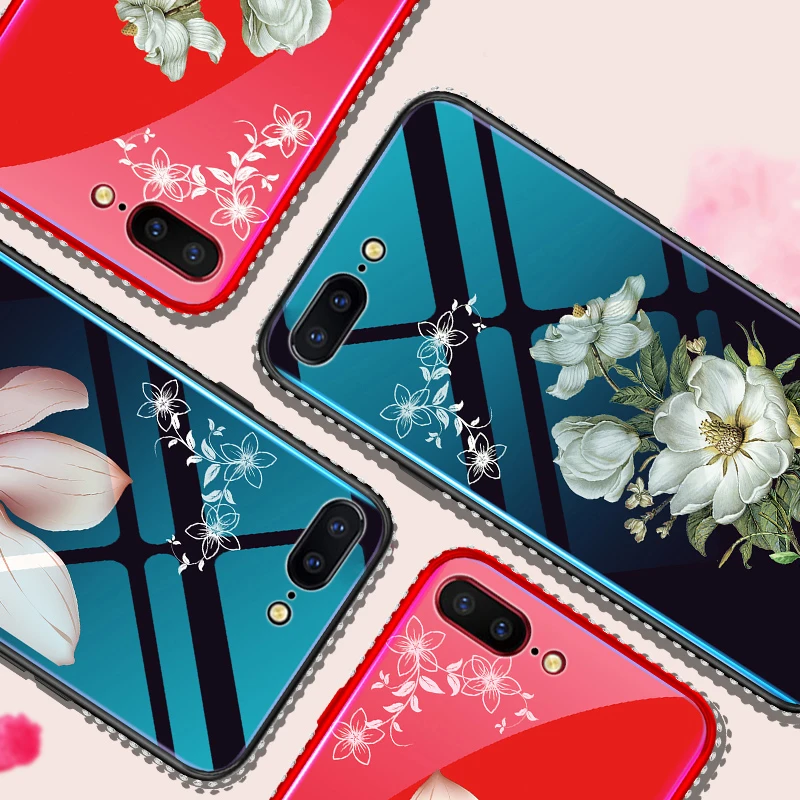 Роскошный стеклянный чехол Жасмин цветок лилии чехол для телефона для iPhone 7 8 Plus XS Max XR цветочный чехол s для iPhone X 8 7 6 6S Plus чехол