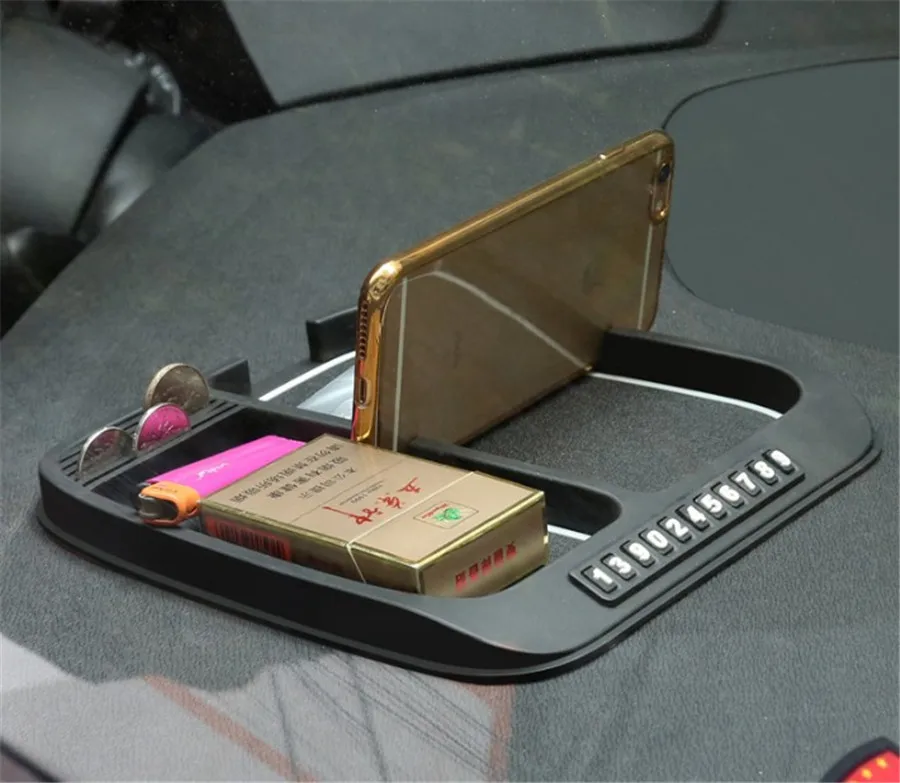 Автомобильный Противоскользящий коврик gps силиконовый коврик стоп знак приборная панель большой размер для мобильных телефонов монеты держатели для ключей