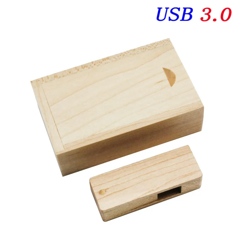 JASTER USB 3,0 деревянный USB+ Подарочная коробка USB флеш-накопитель 8 Гб 16 г 32 Гб карта памяти палочка для создания логотипа на заказ для фотосъемки свадебные подарки - Цвет: Maple wood