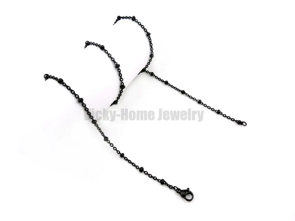 black 61cm Серебряная фигурная цепочка с застежкой Омаров 14-24 дюймов фигурная цепочка из нержавеющей стали - Окраска металла: black 61cm