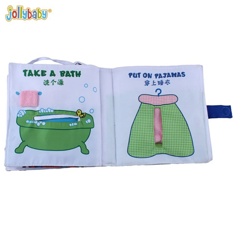Jollybaby Goodnight колыбельные детские тканевые книги с погремушками 3D