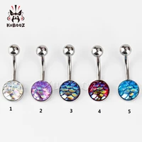 wholesale price fashion stainless steel fish scale navel ball ring body jewelry piercing belly button for gift 50pcs
