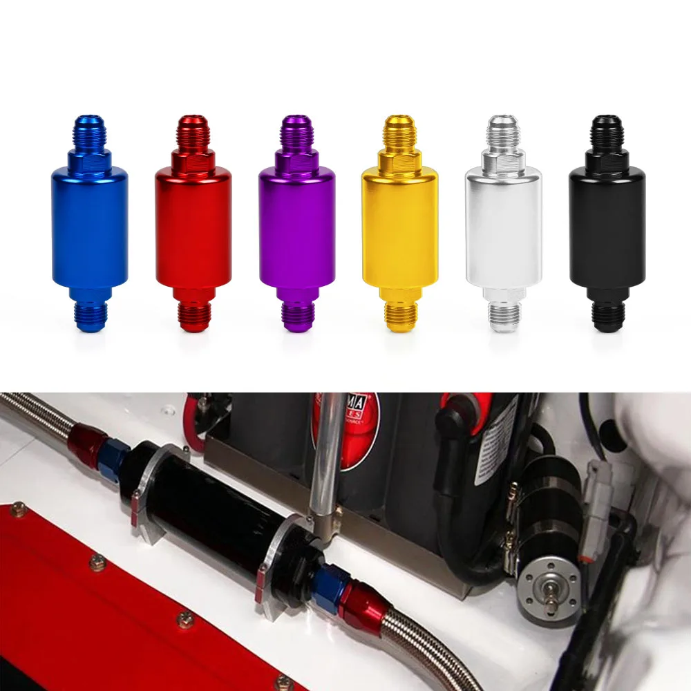 

RASTP - High Quality AN6 Universal Auto Aluminum Fuel Filter With Copper Filter Fuel Filter RS-OFI002