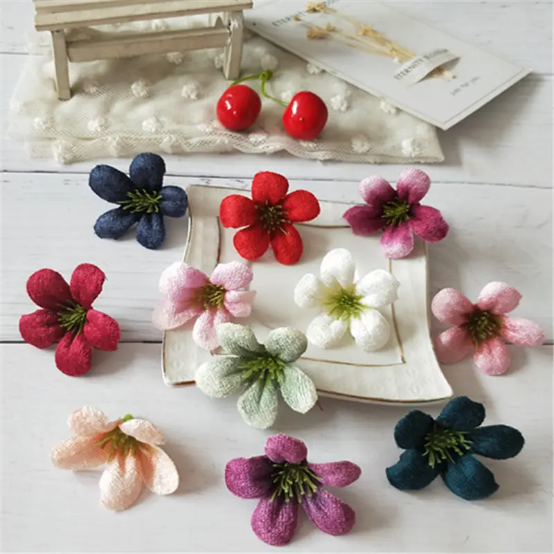Головка 4,5 см/100 шт., искусственные шелковые цветы, мини-Орхидея, украшение для творчества, корсаж-бутоньерка