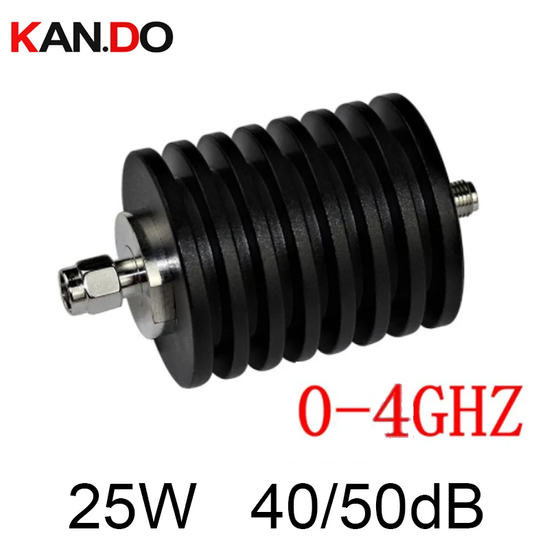25 Вт DC 4Ghz 40/50dB SMA мужской женский ослабление мощности подачи разъем коаксиальный