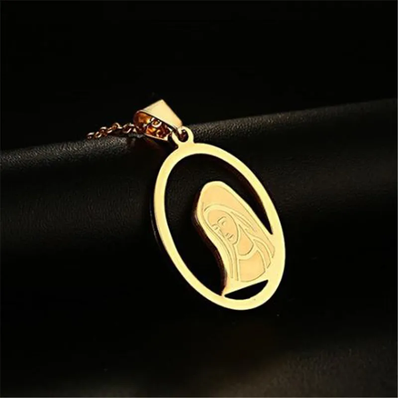 33.3MM stainless Steel the Virgin Mary pendant for Woman figure Gold color religion friend gift | Украшения и аксессуары