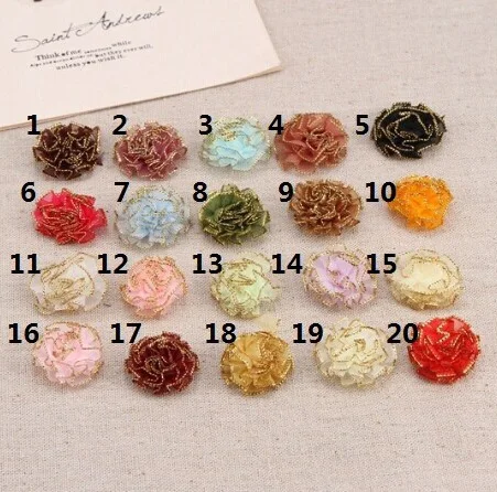 

200pcs Upick Organza ribbon flowers bows Appliques Craft Wedding Decoration