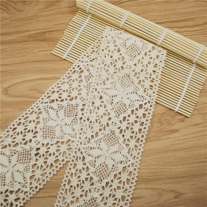 Оптовая продажа модных лент из хлопка 83 мм кружевная лента цвета слоновой кости