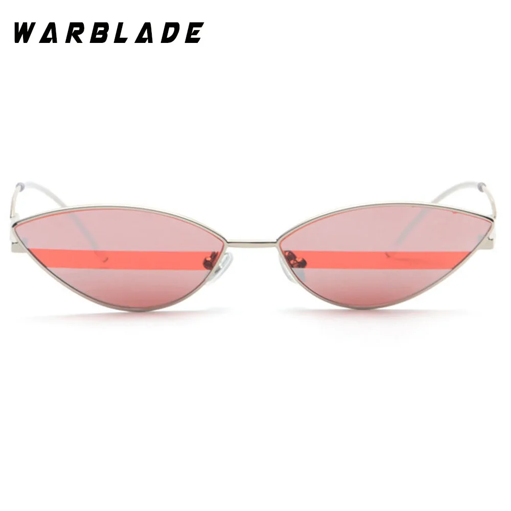 Женские винтажные солнцезащитные очки WarBLade красные маленькие с металлической