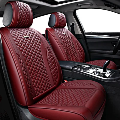 Wine red Кожаные чехлы для сидений автомобиля Защитные чехлы для сидений, сшитые специально для volkswagen polo vw polo 6r 9n vw passat b5 b6 b7 b8 vw golf 5 6 7 автомобильные аксессуары защитный чехол для сиденья машины - Название цвета: Wine red