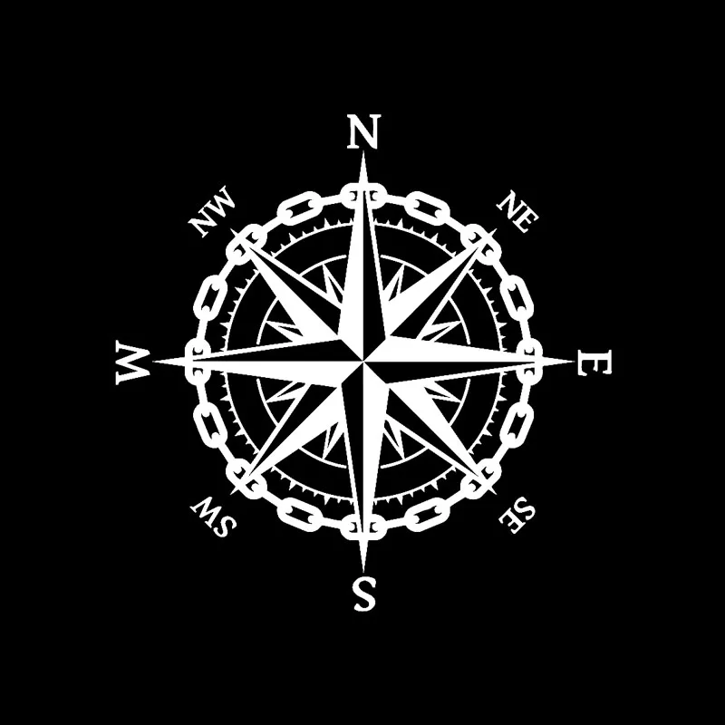 YJZT 17.8CM*17.8CM Vinyl Decal Nautical Compass Sailor Ocean Sea Style Car Stickers Black Silver C10-01177 | Автомобили и