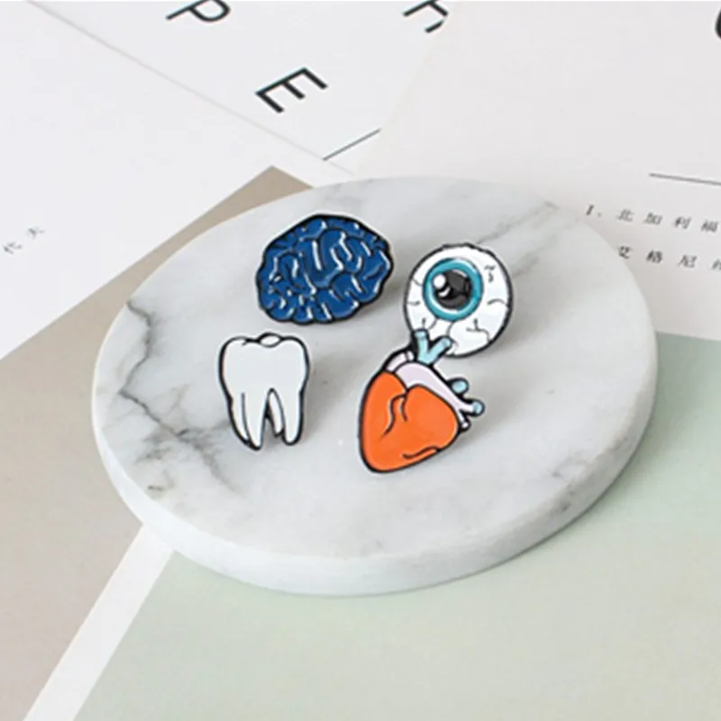 Z14 Женская Брошь модная Эмаль сердце и зубы мозга брошь с изображением глаза