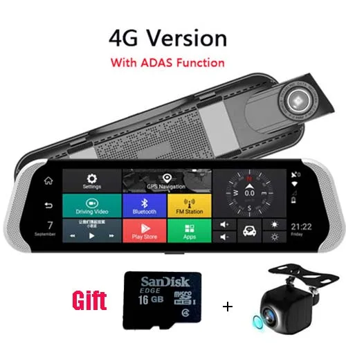 4G Автомобильный видеорегистратор ANSTAR HD камера Автомобильное Зеркало 1080P 4G ADAS 1" зеркало заднего вида регистратор динамик для автомобилей зеркала gps навигатор видеорегистратор - Название цвета: 4G