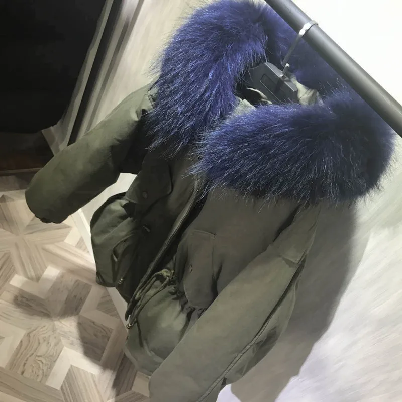 2017 Fur Winter Jacket Women White Duck Parka Jackets Natural Raccoon Collar Female Coat Parkas icebear B095 | Женская одежда
