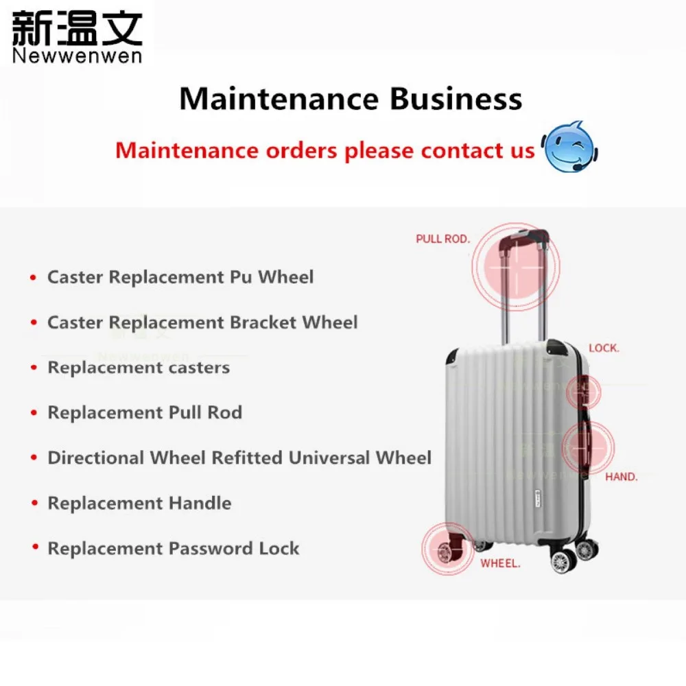 Suitcase Luggage Repair/Replacement business Luggage wheel, Handle, Telescopic Pull Rod, Customs Code lock/TSA Lock