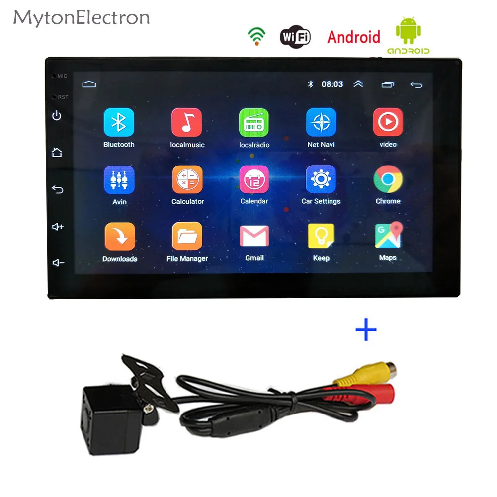 2 Din Android Радио Bluetooth gps навигация Wifi навигатор 1024*600 Настольный автомобильный мультимедийный плеер заднего вида резервная парковочная камера