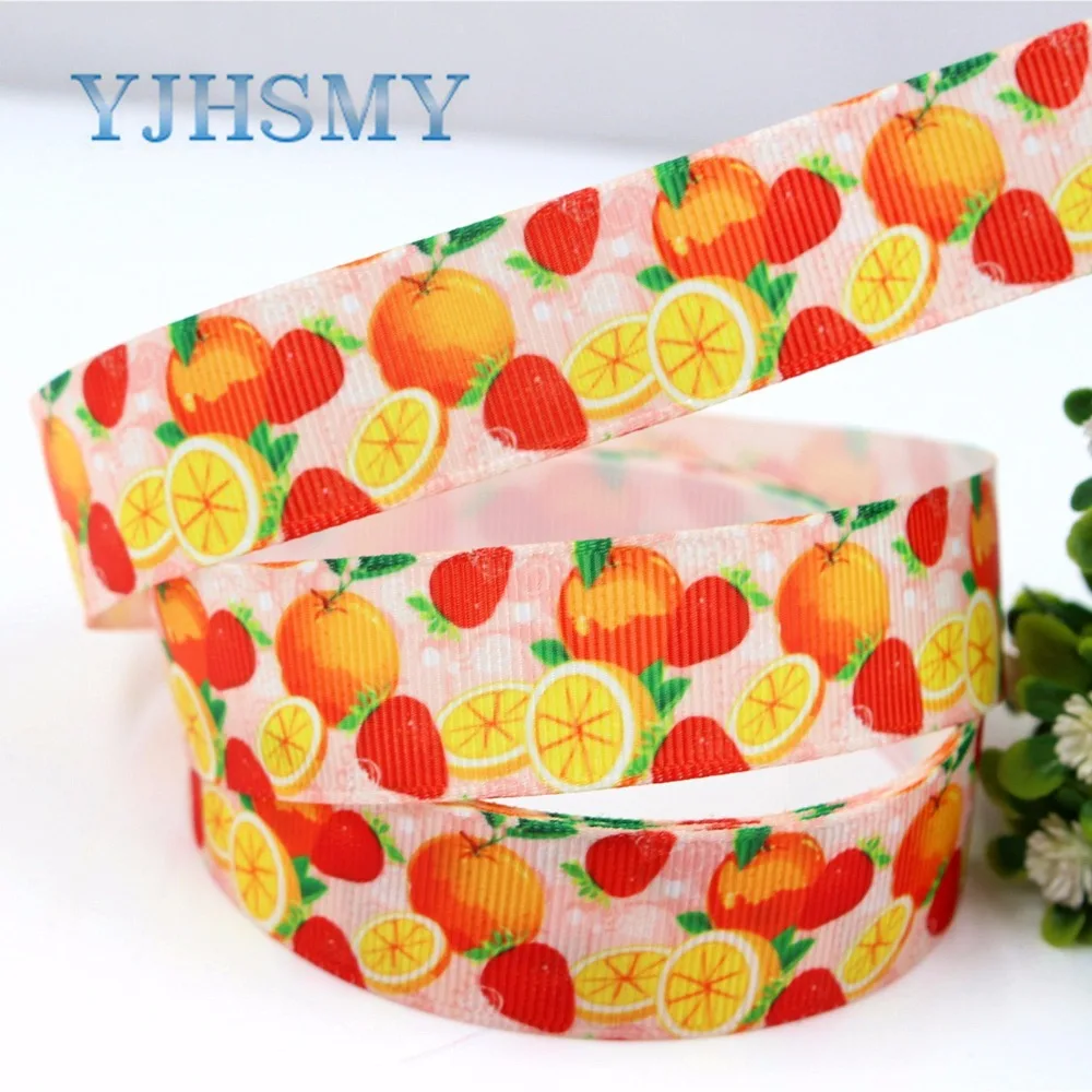 YJHSMY H-17505-45 22 мм 10 ярдов оранжевые ленты термопечать grosgrain Свадебные аксессуары DIY