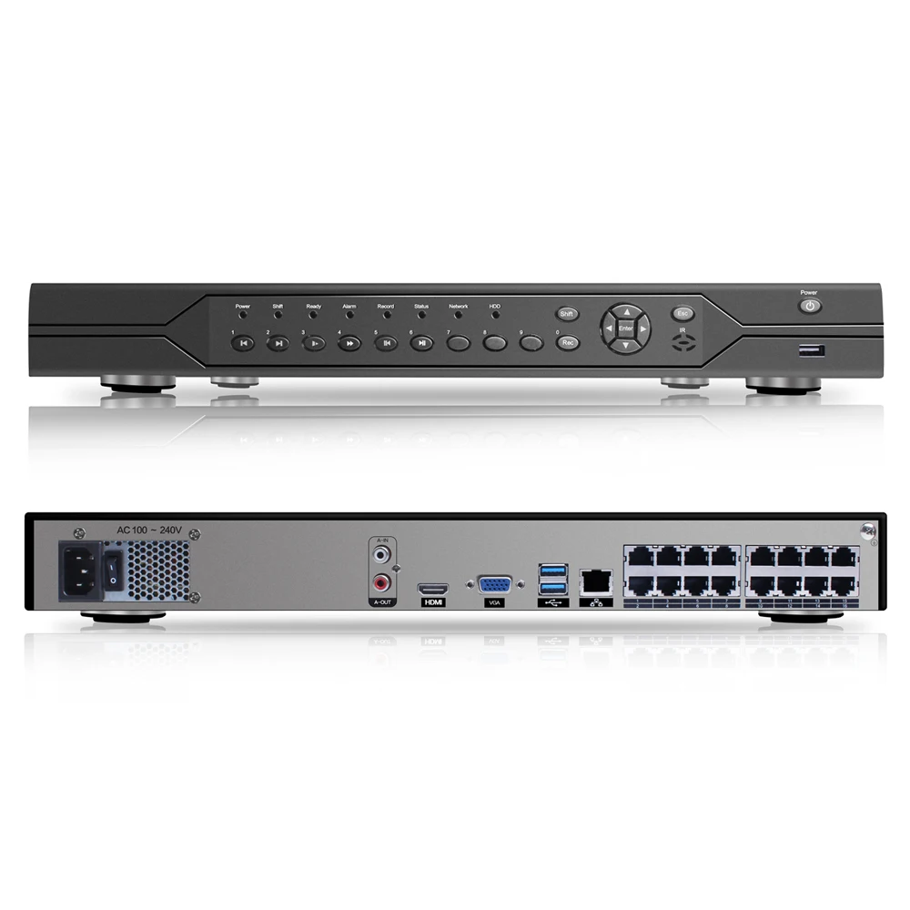 BESDER H.265 16CH 4MP PoE NVR P2P XMEye сетевой видеорегистратор POE Port s два порта SATA 4K