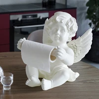 resin angel tissue box holder for dinning table kitchen office desk roll paper cute tissue box sculpture modern art home decor