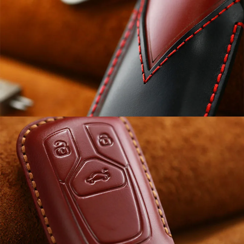 Натуральная кожа высокое качество чехол для ключа автомобиля AUDI 2017 2018 A4 B9 Q5 Q7 TT S4 S5