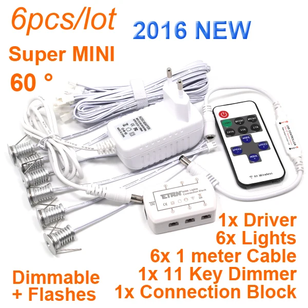 

6pcs/lot Dimmable Mini led downlight 1W mini led cabinet light AC110V-220V Mini led lamp white warm white with remote control