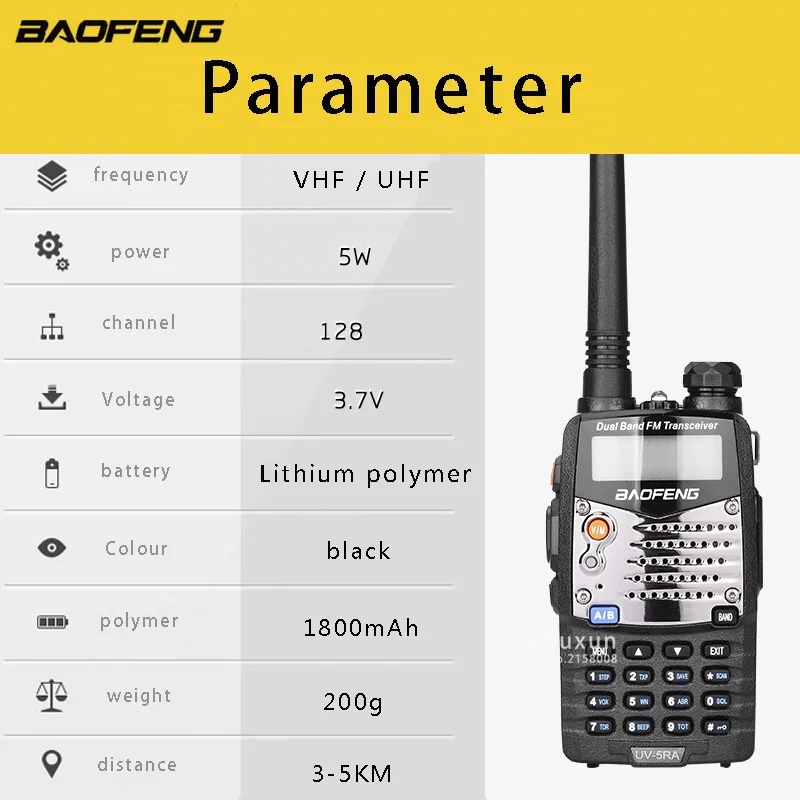 (1 шт.) Baofeng UV5RA Ham двухстороннее радио двухдиапазонный 136 174/400 520 MHz BaoFeng UV 5RA иди и