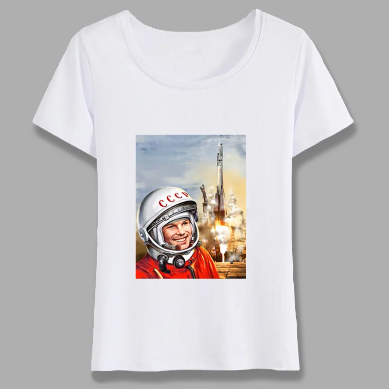 Модные Гагарин CCCP РОССИИ СССР Советского Союза Москва Россия футболка с принтом