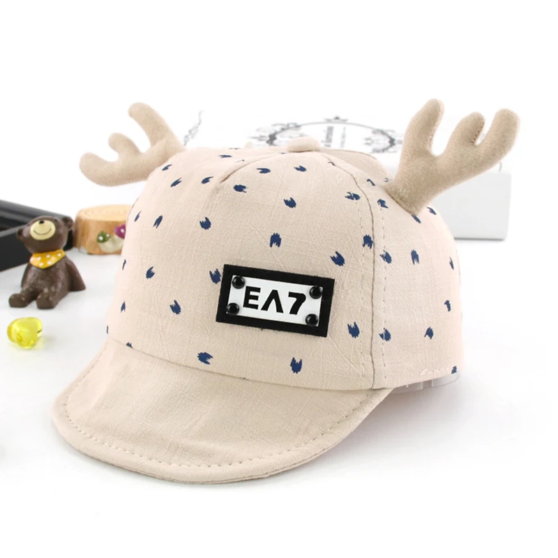 LXXU Baby Christmas Antlers Hat Multi Colors Cotton Material Suit for 6 to 18 Months 46-50 cm Adjustable Children Cap | Детская одежда