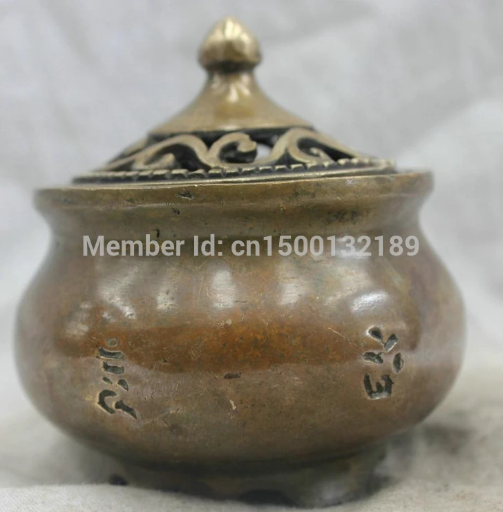 

xd 0064 Chinese China Folk Culture Handmade Brass Bronze Statue incense burner Sculpture