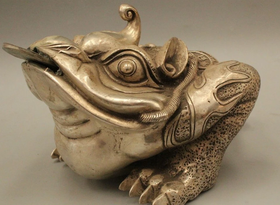 SCY китайский Тибетский серебристый рисунок денег богатое богатство Золотая жаба