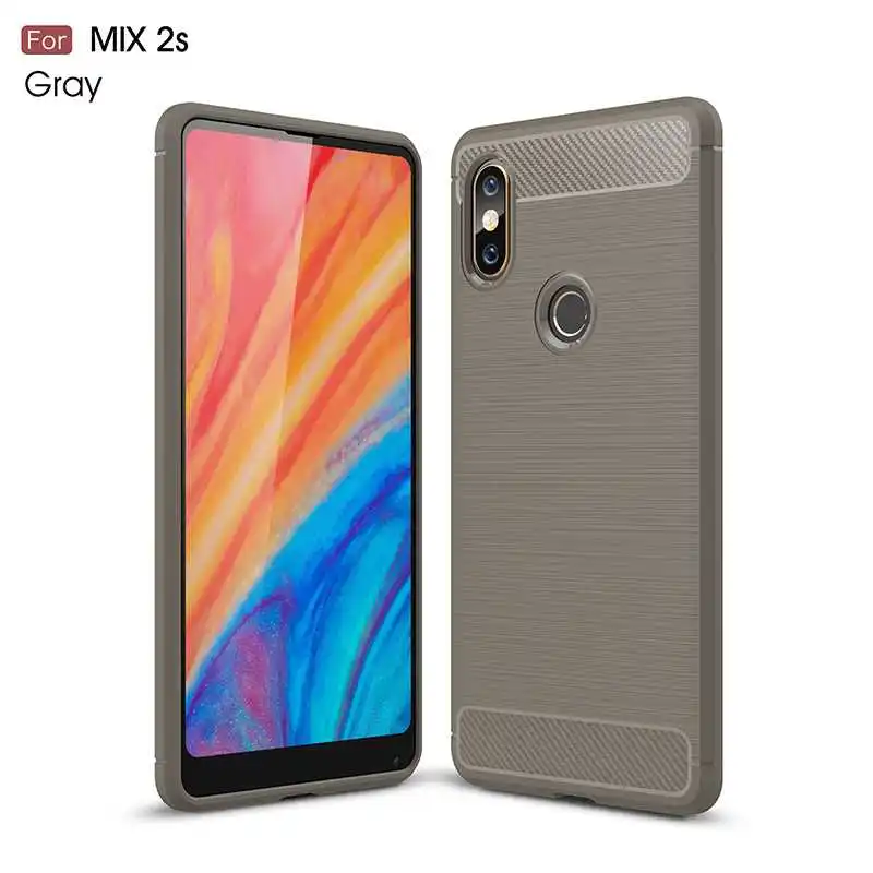 Mokoe mi модный Ударопрочный Мягкий силиконовый чехол 5,9" для Xiaomi mi Mix 2s Чехол для Xiaomi mi Mix 2s mi x2s чехол для телефона - Цвет: Gray
