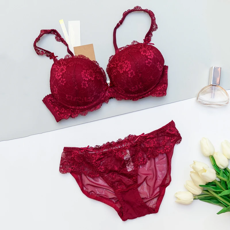 Мягкий комплект бюстгальтера и трусиков нижнее белье нижнего белья пуш ап 2019