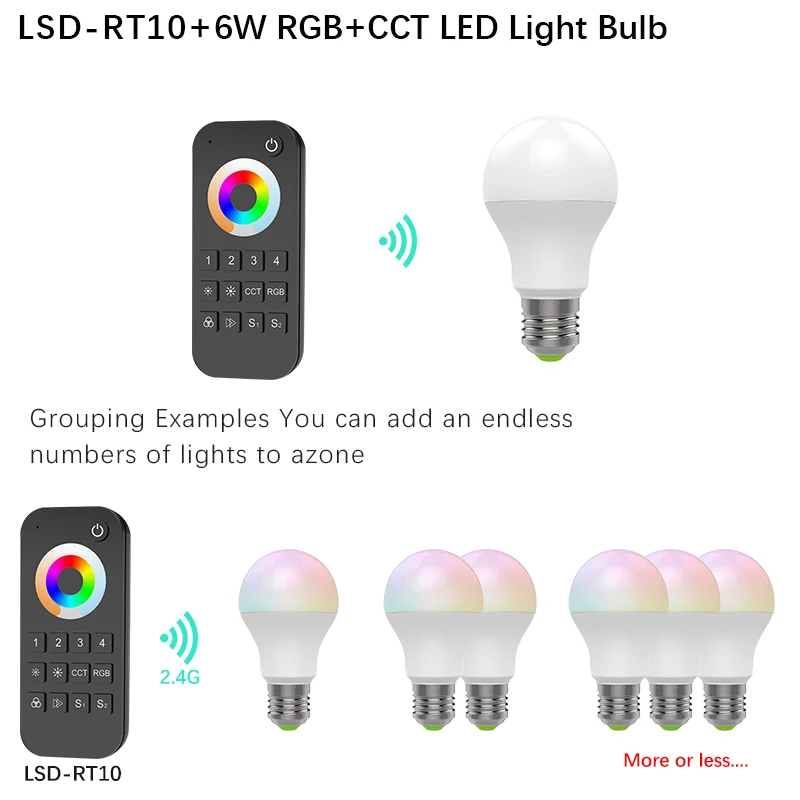 Полноцветная светодиодная лампа светодиодный прожектор AC86 265V E27 6 Вт RGB + CW WW 2 4G/Wifi