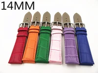 1pcs 14mm high quality genuine leather watch band wrist watch strap red blueorangegreenpurplepink 6 color available wbgl011