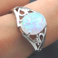 fashion silver jewelry white fire opal ring 100 925 sterling silver jewelry wedding rings women rings size 567891011