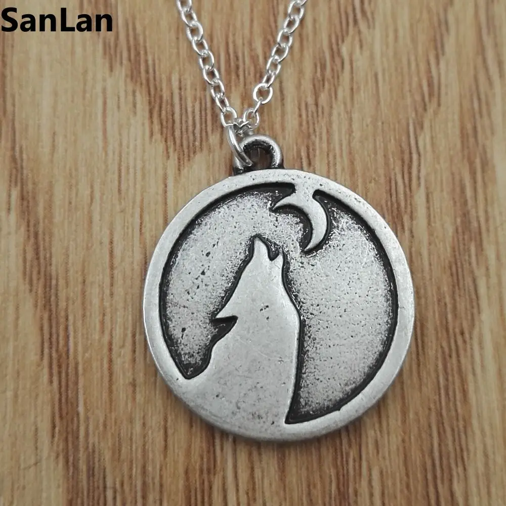 10 шт. ожерелье с волком под луной ювелирные изделия дух SanLan|moon jewelry|necklace moonwolf necklace |