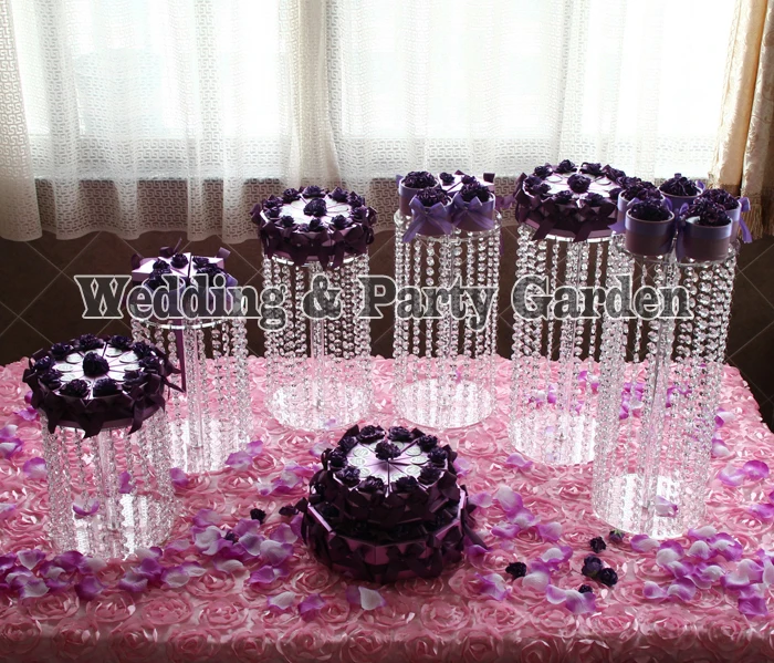 

6pcs High Quality Acrylic Squre Cupcake Stands for Wedding Birthday Display CupCake Rack Christmas Supply D20~35,H45~10