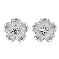 new arrival high quality fashion lovely flower 925 sterling silver ladiesstud earrings women jewelry birthday gift hot