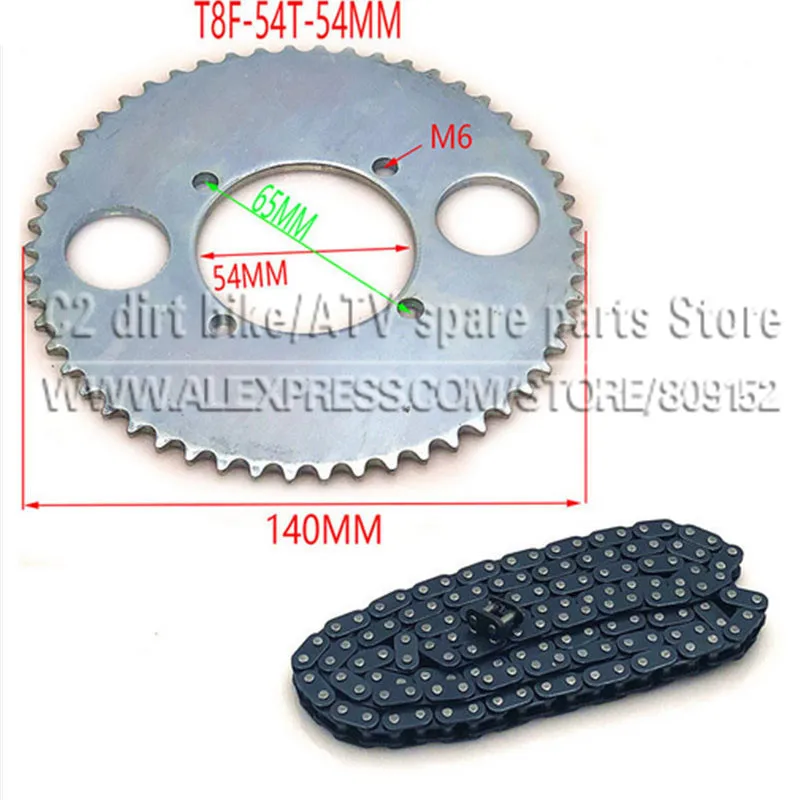 47cc 49cc T8F цепь 136 звенья и 38 54 74 зубья цепная пластина Звездочка для Мини Мото квадроцикл 2 тактный двигатель запчасти аксессуары