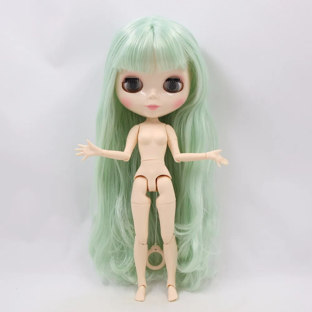 

ICY DBS Blyth doll articulated doll 1/6 bjd Macarons Mint hair white skin shiny face 30cm nude doll toy