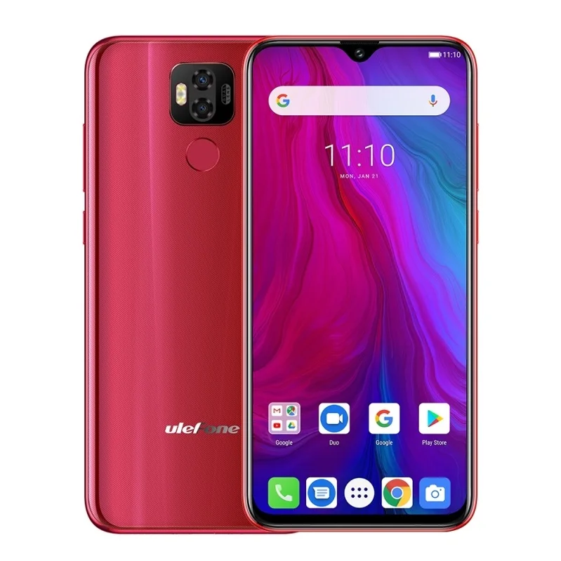 Красный Смартфон Ulefone power 6 Android 9,0 MTK6765V, 6,3 дюймов, 4 Гб+ 64 ГБ, 6350 мАч, 4,4 в, батарея, две sim-карты, 4G, 16 МП, FHD+ мобильный телефон - Цвет: Красный