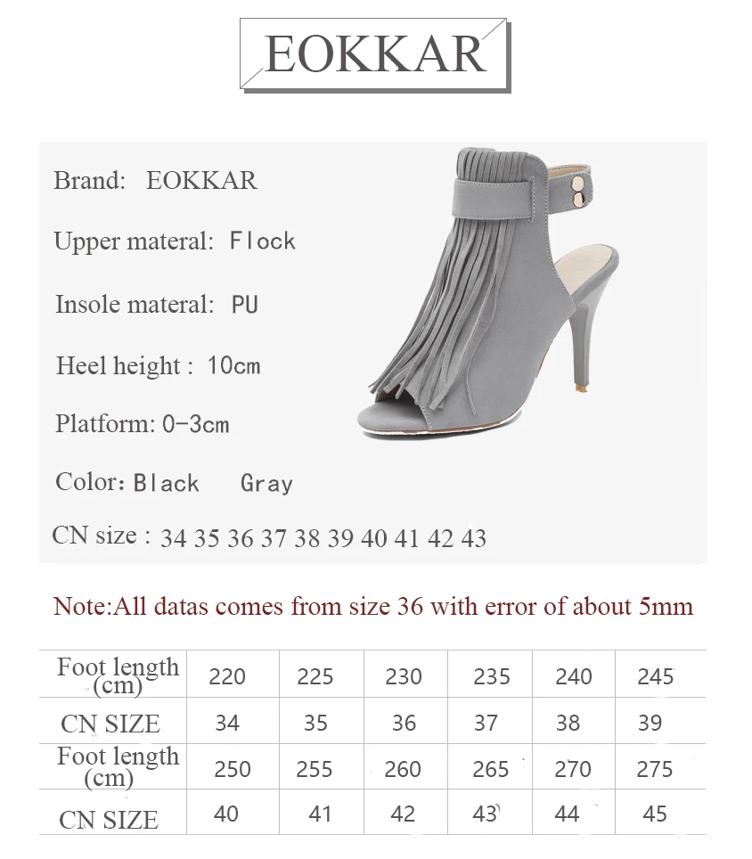 Женские туфли лодочки Eokkar 2019 на тонком высоком каблуке сандалии из флока с