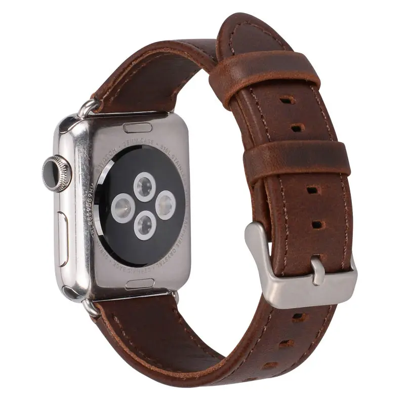Классический ремешок из натуральной кожи Crazy Horse с адаптером для Apple Watch 38 мм и 42