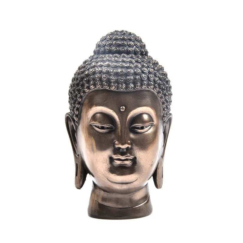 

Buddhism Adornment Buddha Tathagata Statue Thailand Yoga Mandala Buddha Head Sculptures Resin Craft Amitabha Buddha Sculpture