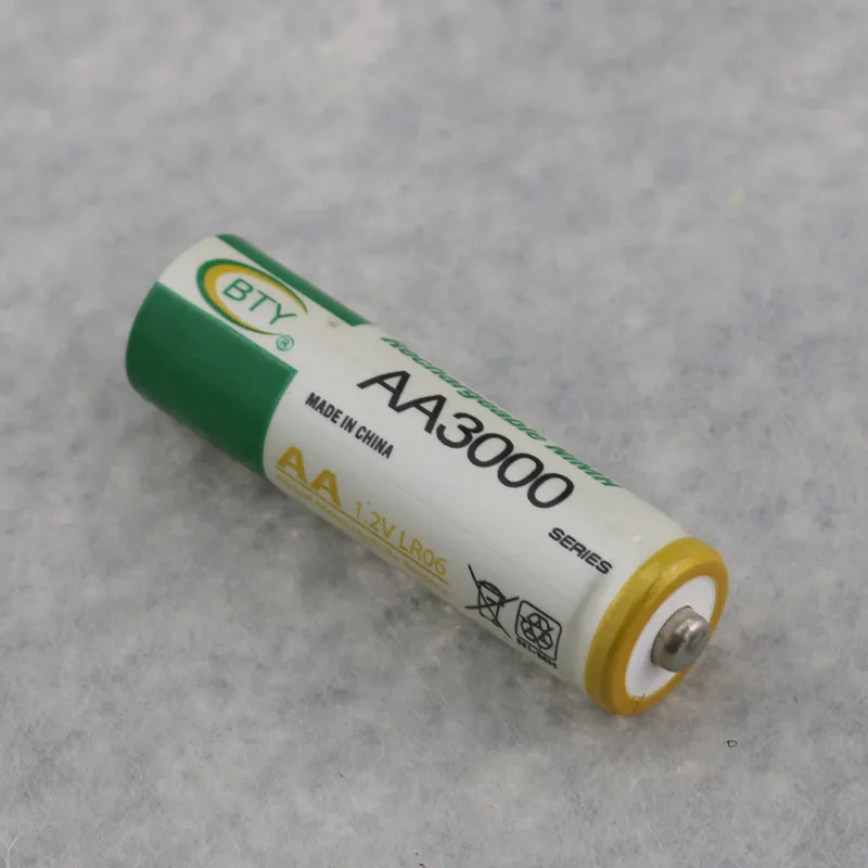 4 шт бренд BTY 1,2 V 3000 mAh аккумуляторная батарея АА Ni-MH AA батареи
