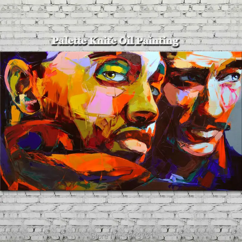 Goede Hand Geschilderd Francoise Nielly Paletmes Portret Gezicht Olieverf Karakter Figuur Canvas Wall Art Foto 12-27